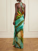 Magdalena printed silk-blend satin maxi dress