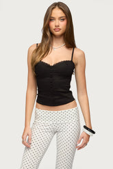 Helenna Button Front Lace Up Top