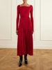 Jersey pleated maxi dress