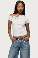 Jubilee Off Shoulder Henley Top