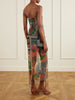 Liliana beaded printed tulle maxi dress