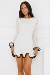 Luxury Lookbook Long Sleeve Mini Dress Off White