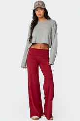 Wide Leg Foldover Pants