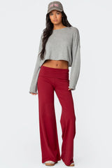 Wide Leg Foldover Pants