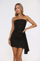 Soul Searching Strapless Mini Dress Black