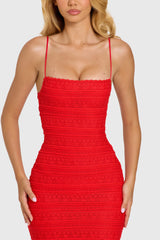 Lace Maxi Dress in Cherry