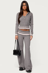 Kaliya Stripey Foldover Knit Pants