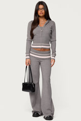 Kaliya Stripey Foldover Knit Pants