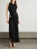 Gathered embellished crepe-jersey maxi dress