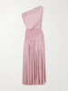 Gwen asymmetric draped jersey-trimmed stretch-bamboo maxi dress