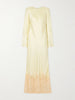 Lace-trimmed satin maxi dress