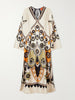 Twin Flame floral-print silk-twill maxi dress