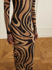 Printed mesh maxi dress