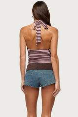 Jena Striped Layered Halter Top