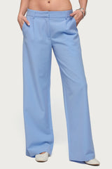 Pinstripe Tailored Straight Leg Pants