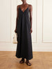 Knotted paneled linen maxi dress