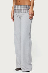 Kimmy Plaid Foldover Waist Pants