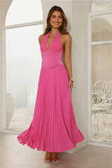 The Secret Waltz Halter Maxi Dress Pink