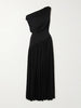 Gwen one-shoulder asymmetric draped jersey-trimmed stretch-bamboo maxi dress