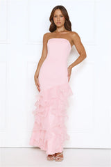 Lullaby Glow Strapless Maxi Dress Pink