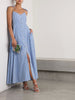 High Garden pleated striped poplin maxi dress