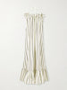 Ruffled striped cotton maxi dress