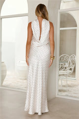 Starlight Polka Dot Maxi Dress White