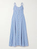 High Garden pleated striped poplin maxi dress