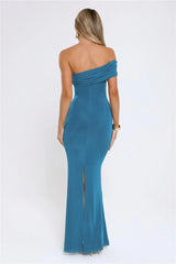 Contemporary Glow Off Shoulder Maxi Dress Teal