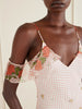 Pajaritos y Rosas printed ruffled silk-chiffon maxi dress