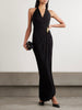 Zaley draped embellished jersey halterneck maxi dress