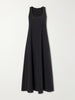 Gathered cotton and nylon-blend maxi dress
