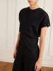 Gathered wool maxi dress