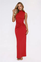 Radiant Petal Maxi Dress Red