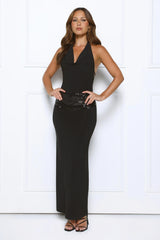 Low Key Luxe Halter Sequin Maxi Dress Black