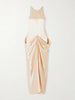 Kent open-back draped satin maxi dress