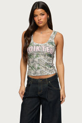 Edikted Girly Ribbed Tank Top