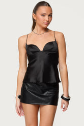 Jema Cupped Satin Effect Top