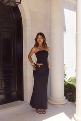Queen Of Everything Strapless Corset Maxi Dress Black