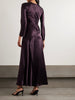 Yara paneled hammered-satin maxi dress