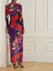 Printed tulle maxi dress