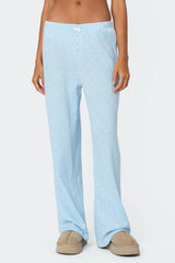 Petal Printed Waffle Pants