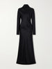 Gio open-back silk-cloqué maxi dress