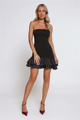 Just One More Dance Bandage Strapless Mini Dress Black