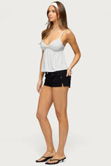 Belen Polka Dot Lacey Babydoll Top