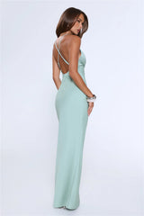 Midnight Luxe Satin Maxi Dress Sage