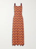 Marea striped crocheted cotton maxi dress