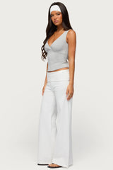 Lalisa V Neck Ribbed Tank Top