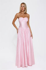 Jewel Of The Night Strapless Maxi Dress Pink