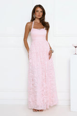 Magnetic Luxe Halter Maxi Dress Pink